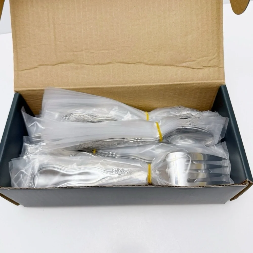 Wallace Peacock 45 Piece Service for 8 Stainless Steel 18/10 Flatware Set NEW